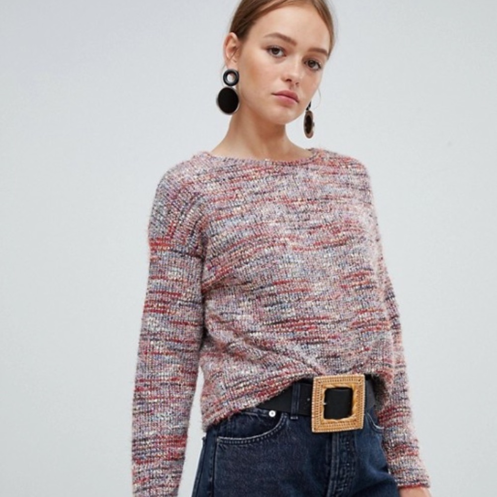 ASOS New Look Textured Stripe Sweater in Multi